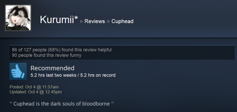 Illustration for article titled Cuphead, As Told By Steam Reviews